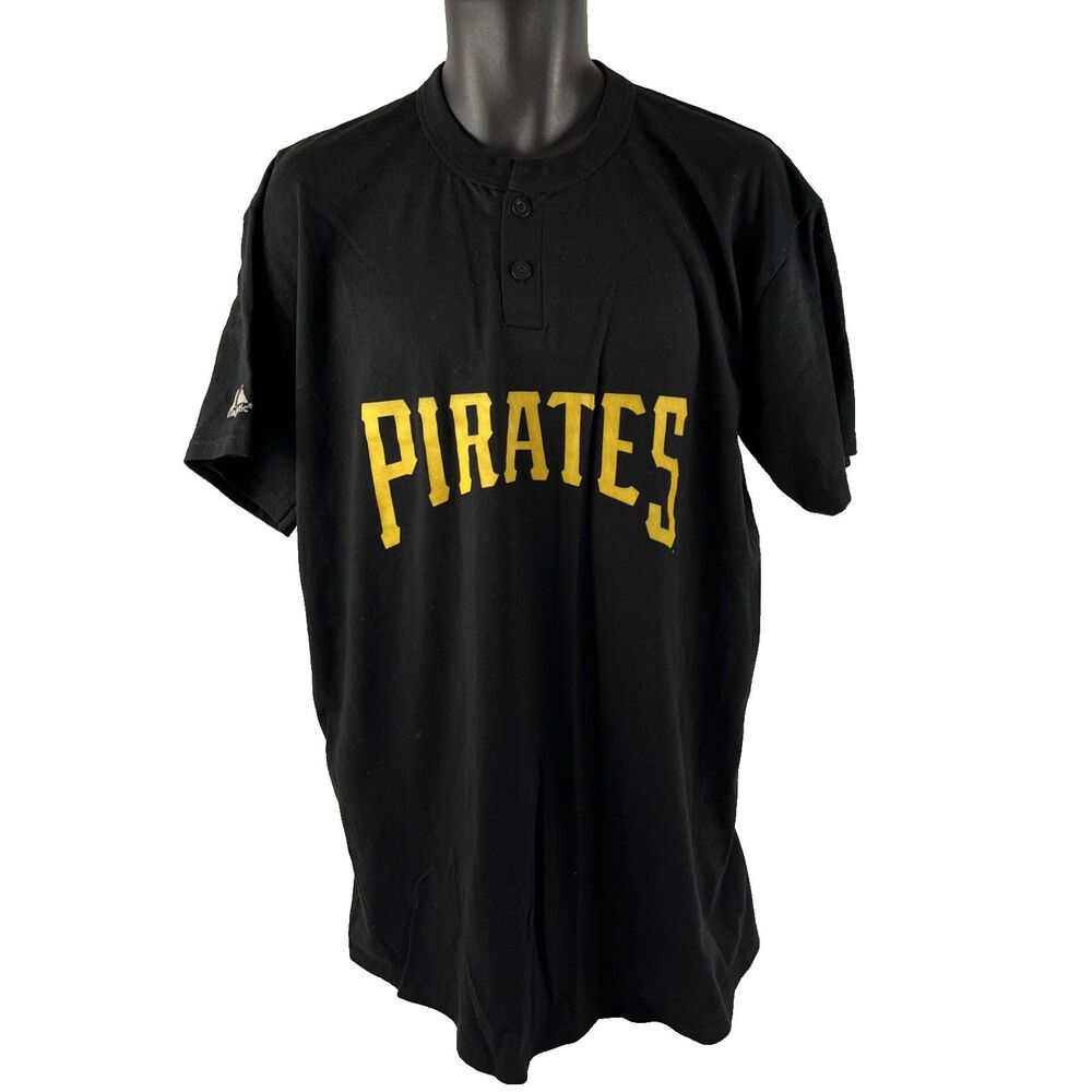 Vintage Y2K Majestic‎ Pittsburgh Pirates 2 Button T-Shirt Jersey Sz XL